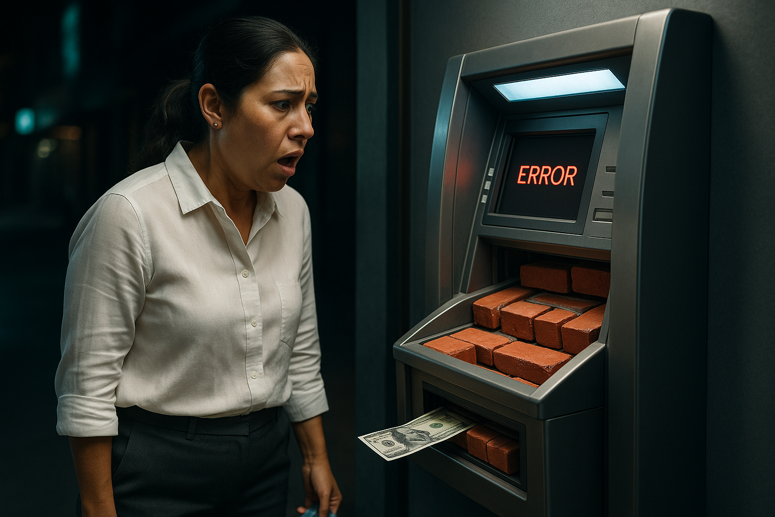 Usuario frente a cajero automático: entre la emoción de efectivo inmediato y la trampa del gasto impulsivo